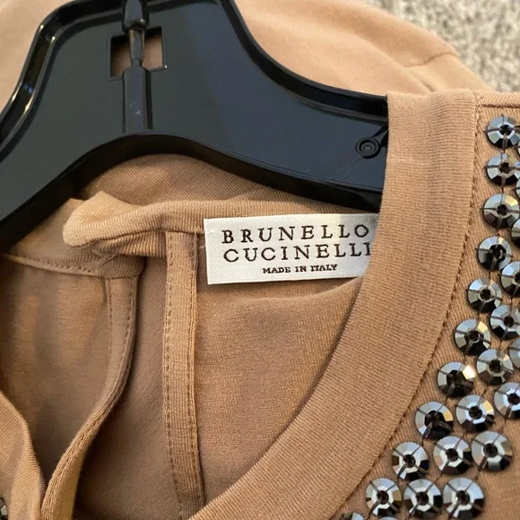 Brunello Cucinelli made in Italy top w/ Sequins Sz S Xclnt - Picture 3 of 4